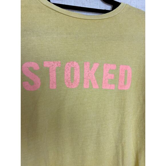 Billabong Stoked Yellow Graphic T-Shirt Size Small - Picture 3 of 7